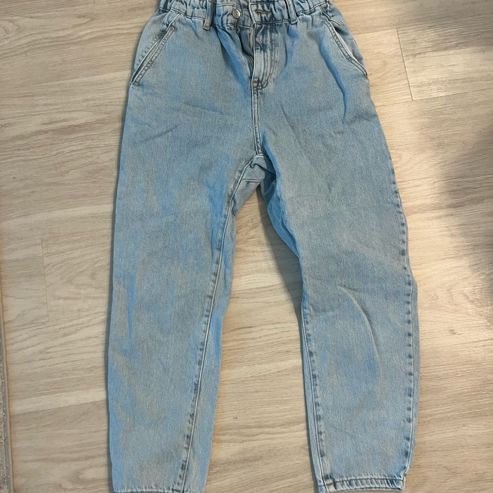 Jean high waisted pants scrunched waist